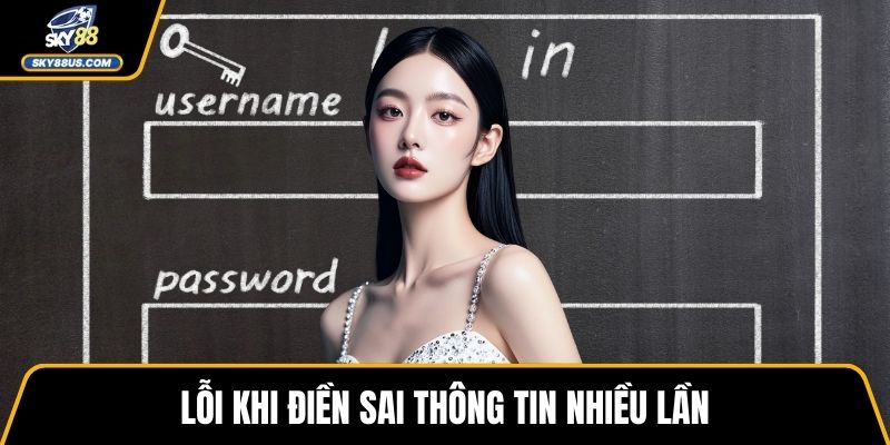 Lỗi khi điền sai thông tin nhiều lần